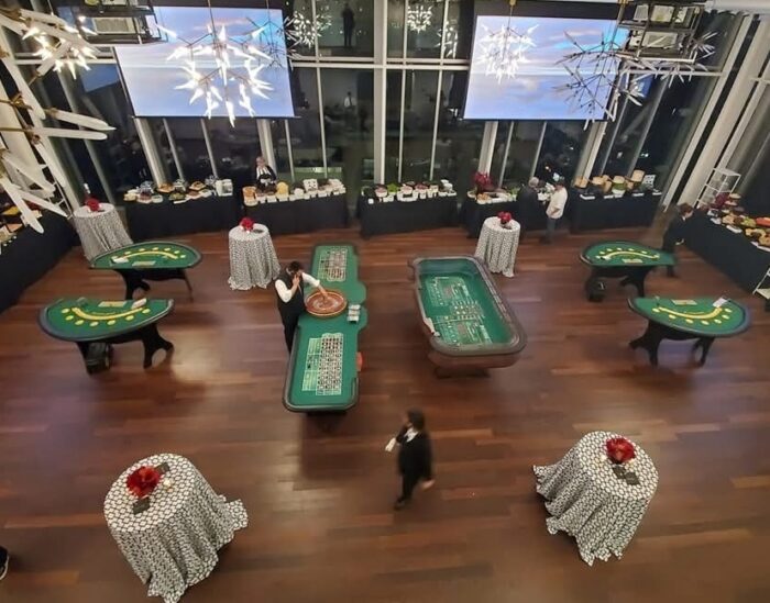 Full casino night setup for a corporate event in New Jersey